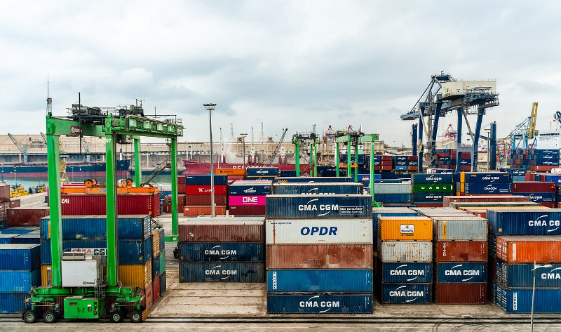 port full of containers