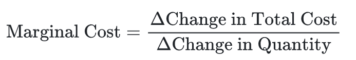 marginal cost formula